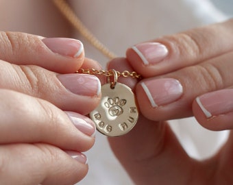 Personalised Paw Necklace Gold or Silver