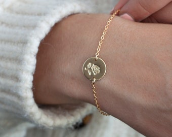 Rose disc bracelet Gold or Silver