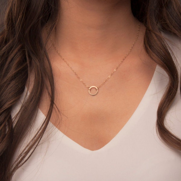 Open Circle Necklace, Karma Necklace, Eternity Necklace, Gold Circle Necklace, Gold Karma Necklace, Dainty Necklace, Gold Circle