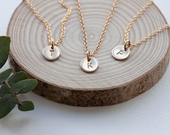 Set of Bridesmaid Dainty Initial Necklaces Gold or Silver