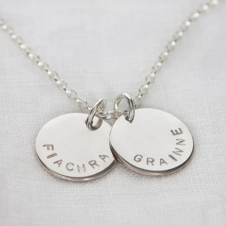 Personalised Stamped Edge necklace Gold or Silver image 4