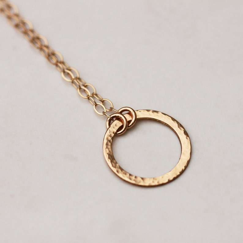Gold Karma Necklace, Open Circle Necklace, Karma Necklace, Gold Circle Necklace, Eternity Necklace, Infinity Necklace, Simple Gold Necklace image 3