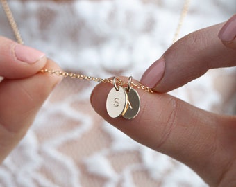 Initial Oval Necklace Gold, Birthstone Oval necklace, Two or more Oval necklace