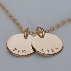 Personalised Stamped Edge necklace Gold image 3