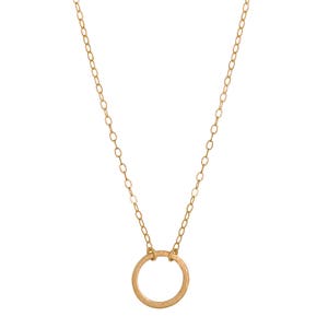 Gold Karma Necklace, Open Circle Necklace, Karma Necklace, Gold Circle Necklace, Eternity Necklace, Infinity Necklace, Simple Gold Necklace image 2