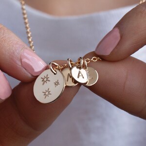 Family Star Initial Necklace Gold or Silver