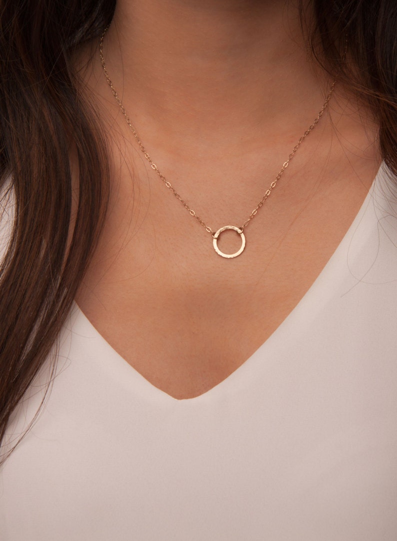 Gold Karma Necklace, Open Circle Necklace, Karma Necklace, Gold Circle Necklace, Eternity Necklace, Infinity Necklace, Simple Gold Necklace image 1