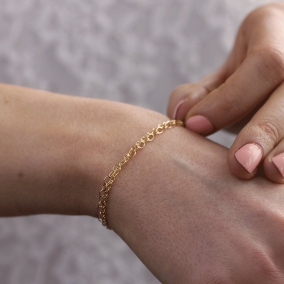 Double Chain Bracelet Gold - Etsy UK