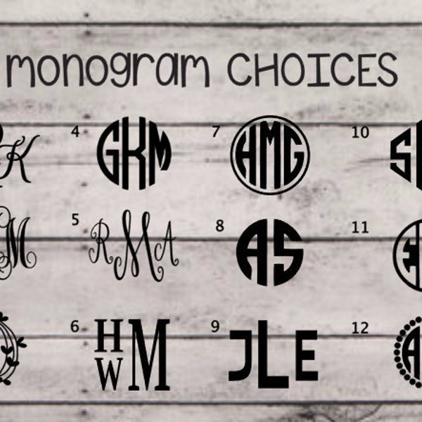 Monogram Decals / Tumbler Decal /Car Decal / Vinyl Decals