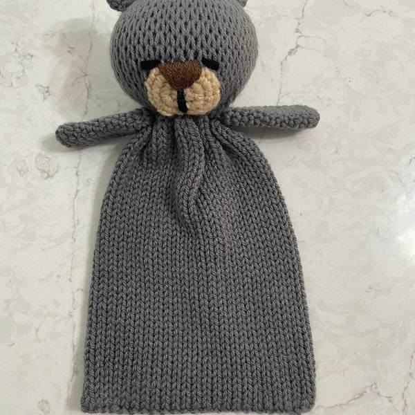 Knitted Bear Rattle lovey