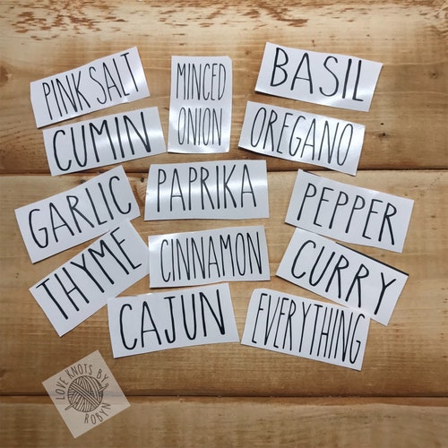 Rae Dunn Inspired Spice Decals / Farmhouse Kitchen Spice Etsy