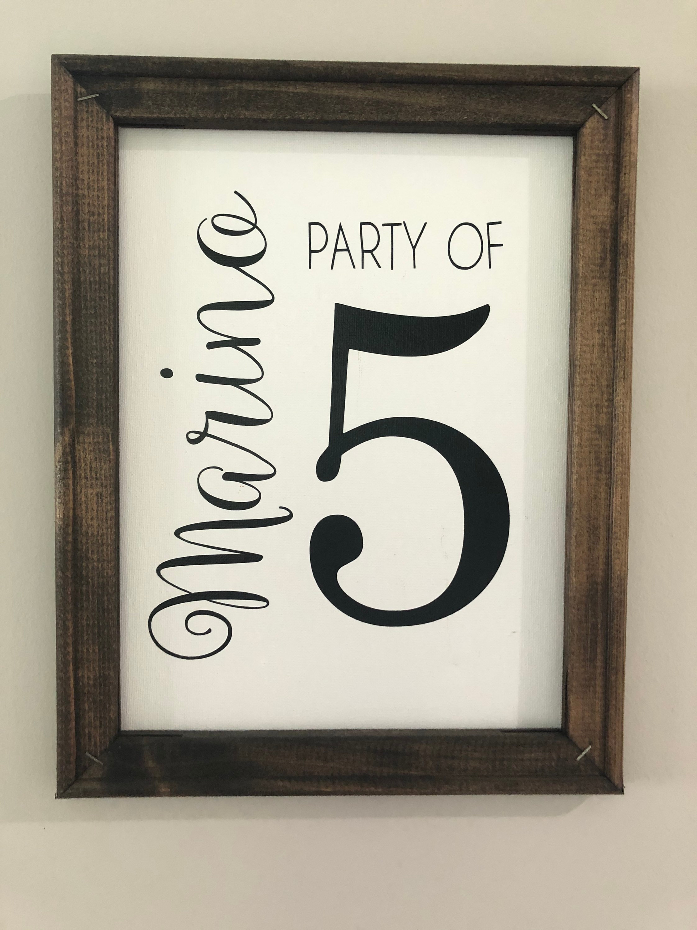 Party of Sign Reverse Canvas Wall Gallery Item Baby 