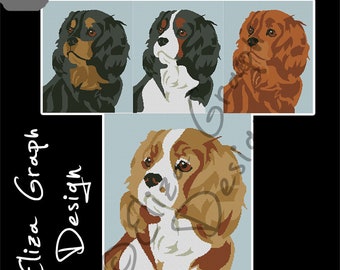 Cavalier King Charles Spaniel CROSS STITCH Pattern, CROCHET Graphghan Blanket Pattern