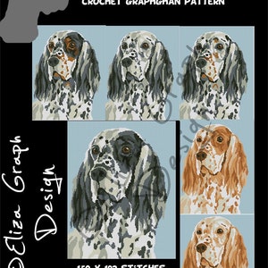 English Setter CROSS STITCH Pattern, CROCHET Graphghan Blanket Pattern