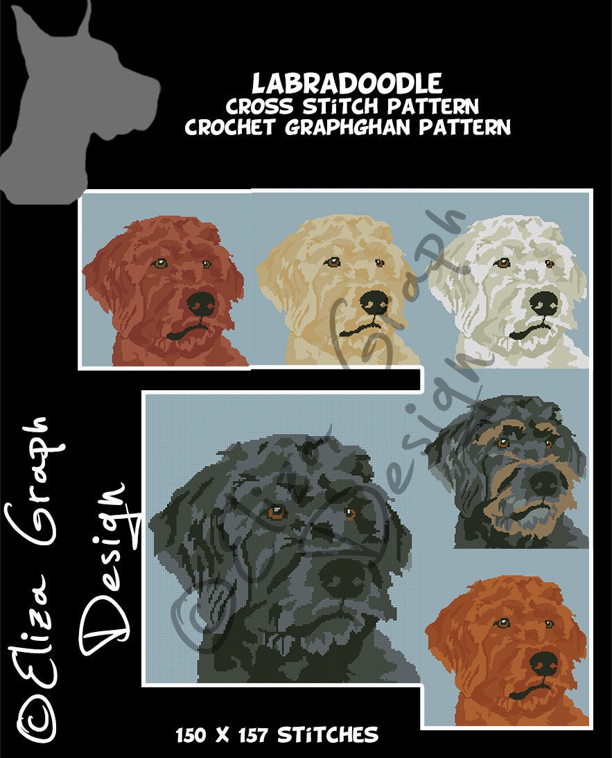 Labradoodle CROSS STITCH Pattern CROCHET Graphghan Blanket | Etsy