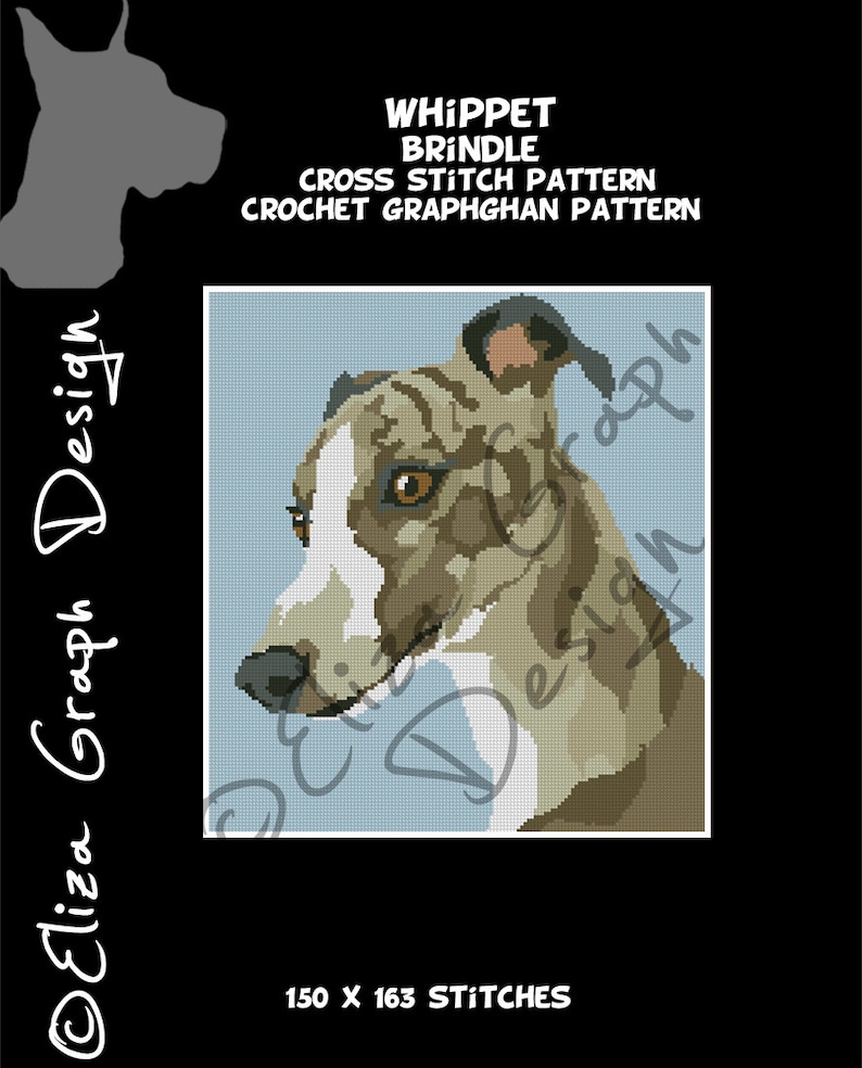 Whippet CROSS STITCH Pattern CROCHET Graphghan Blanket Etsy