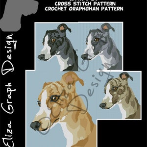 Whippet CROSS STITCH Pattern, CROCHET Graphghan Blanket Pattern