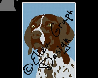 German Shorthaired Pointer CROSS STITCH Pattern, CROCHET Graphghan Blanket Pattern