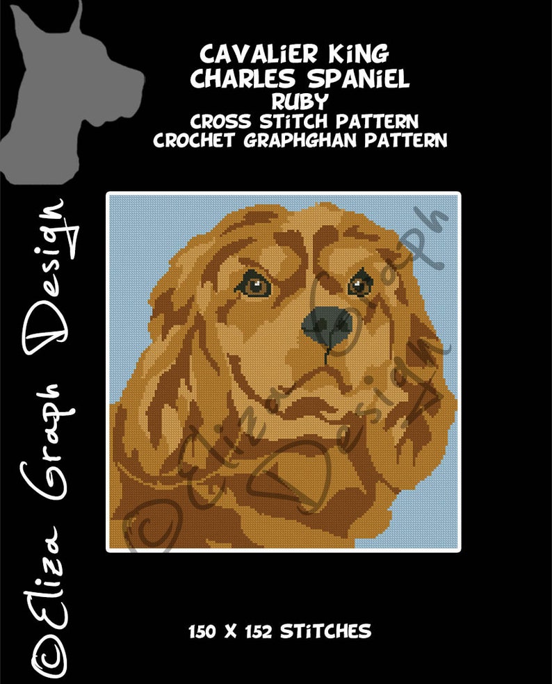 Cavalier King Charles Spaniel CROSS STITCH Pattern CROCHET Etsy