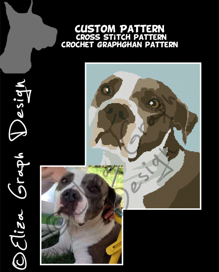 Dog Graphgan Patterns Custom Dog CROSS STITCH Pattern, CROCHET Graphghan Blanket Pattern - Etsy