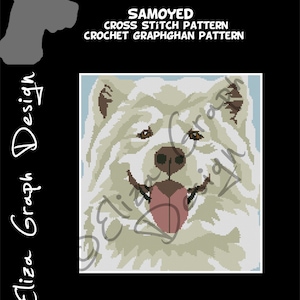 Samoyed CROSS STITCH Pattern, CROCHET Graphghan Blanket Pattern