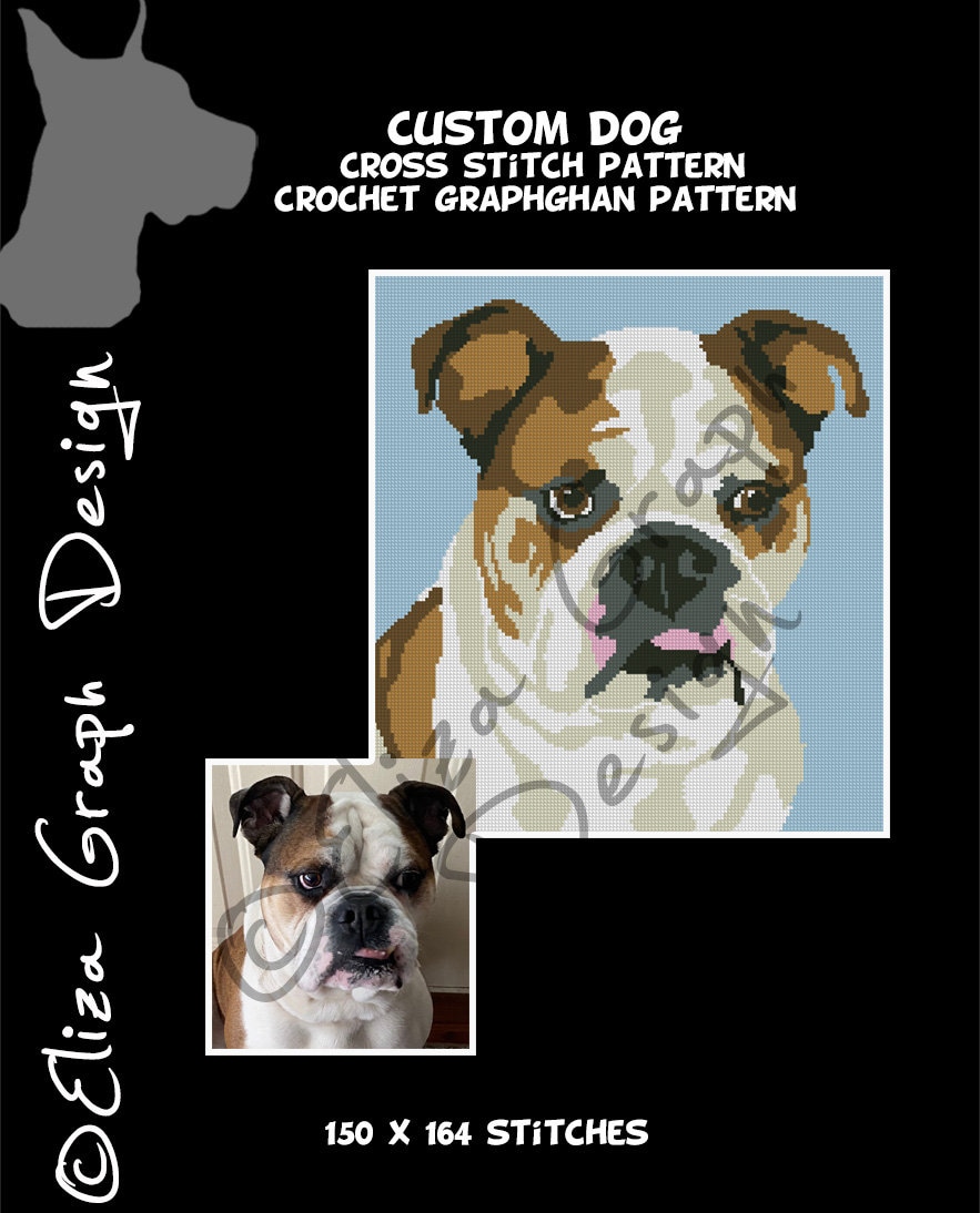 Custom Dog CROSS STITCH Pattern CROCHET Graphghan Blanket Etsy