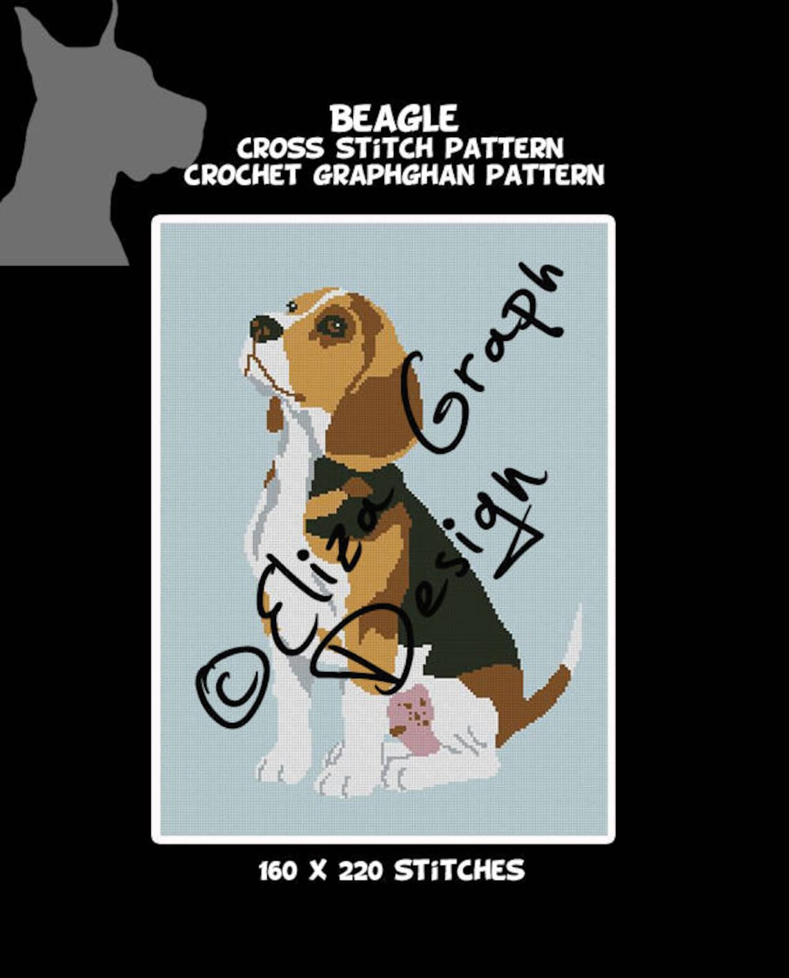 Beagle CROSS STITCH Pattern CROCHET Graphghan Blanket Pattern Etsy