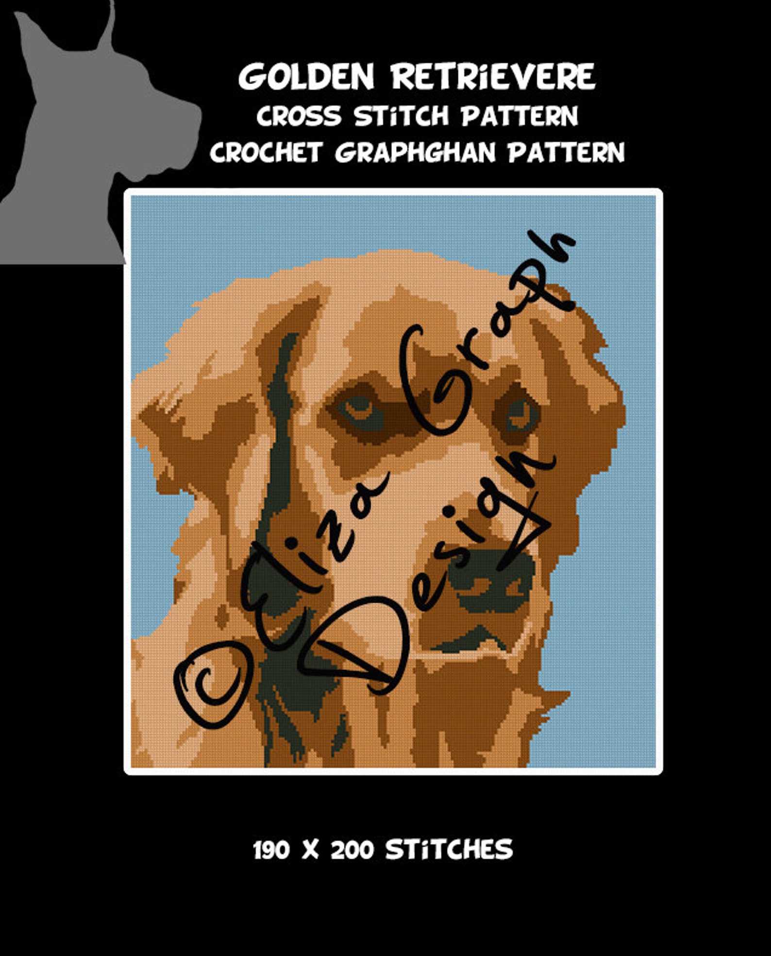 Golden Retriever CROSS STITCH Pattern CROCHET Graphghan Etsy