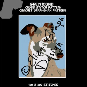 Greyhound Korsstygnsmönster, Virkad Grafisk Filtmönster