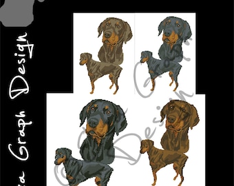 Doberman CROSS STITCH Pattern, Doberman Dog Counted Montage Cross Stitch Pattern