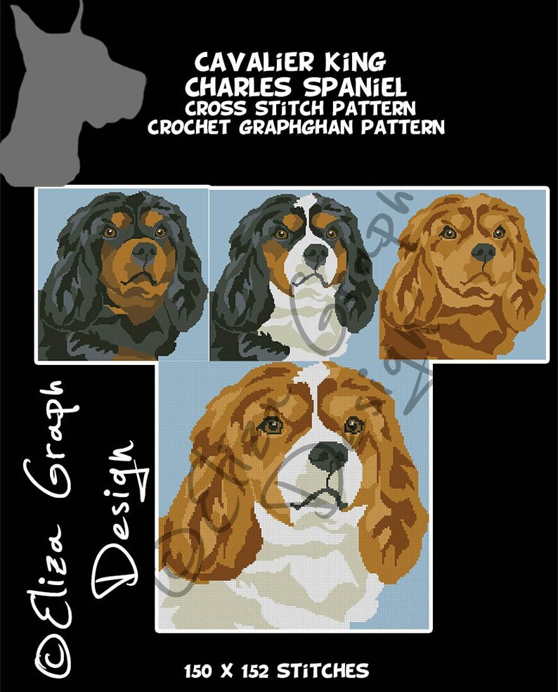 Cavalier King Charles Spaniel CROSS STITCH Pattern CROCHET Etsy