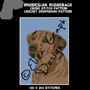 Rhodesian Ridgeback CROSS STITCH Pattern, CROCHET Graphghan Blanket Pattern