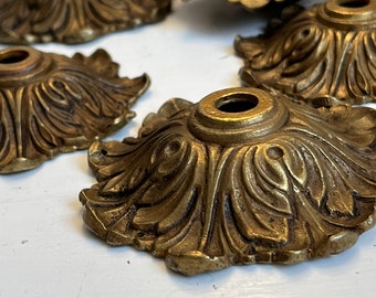 Vintage brass bobèche - Chandelier lamp brass parts - Repair parts repurpose craft projects
