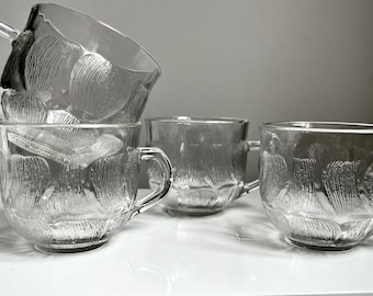 Set of 6 black coffee cups and octagonal saucers Octime Arcoroc France Esso collection - Sold