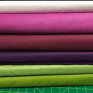 FAT QUARTER Shot Cotton Bundle, Six Colors of Peppered Cotton by Pepper Cory for, Blenders