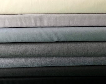 NEUTRAL COLORS, Fat-Quarter Bundle, Eight Colors of Peppered Cotton by Pepper Cory for Studio E Fabrics, Shot Cotton, Blenders, Solids