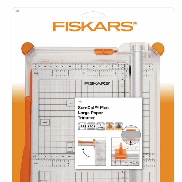 Cortadora de papel Surecut™ grande 30 cm/A4 Fiskars cortador de papel imperial métrico antideslizante