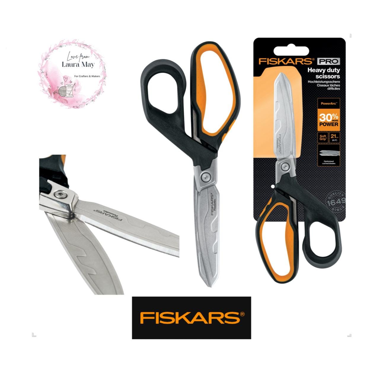 Amazon.com: Fiskars PowerArc Heavy-Duty Scissors, Up to 30