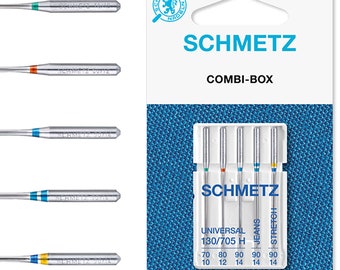 Schmetz Nähmaschinennadeln Kombi-Box Basic Sortiert Universal, Denim und Stretch: 5 Stück