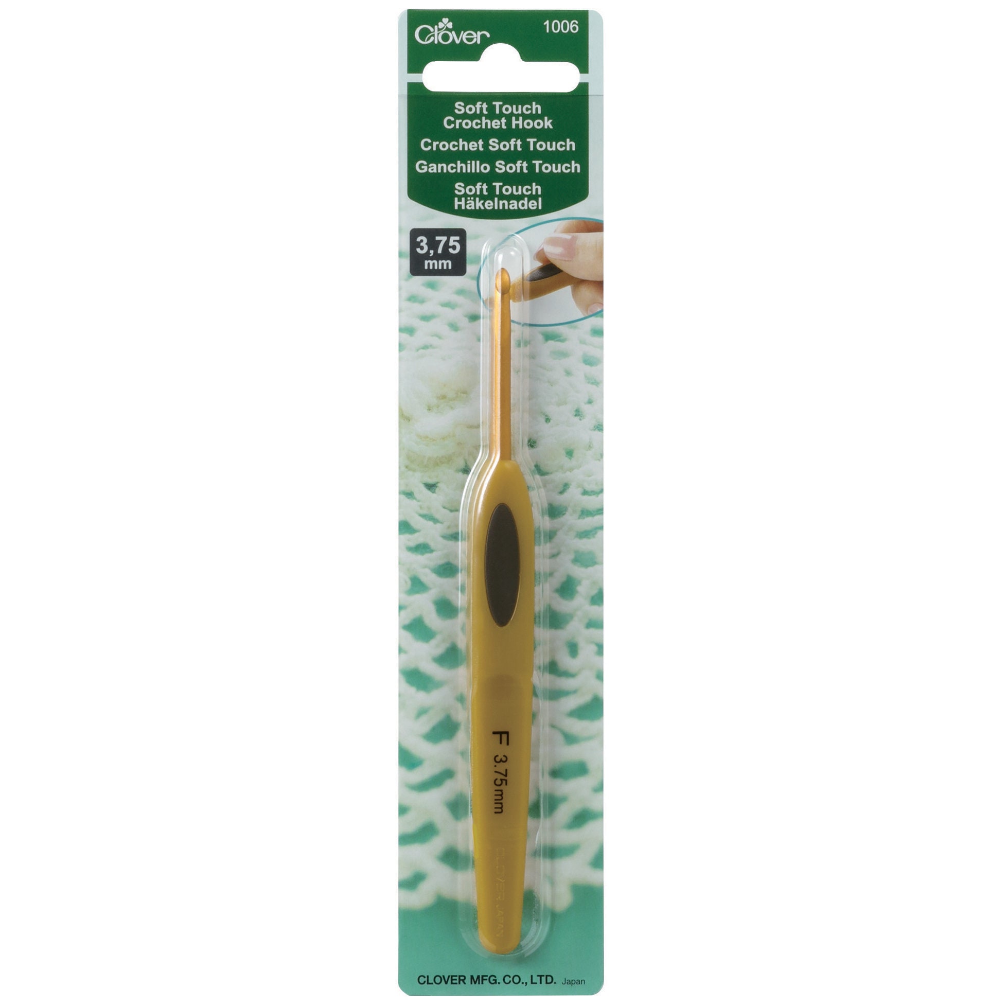 Soft Ergonomic crochet hooks sizes G to K. 5pc Susan Bates Silvalume 6.25  with an aluminum in-line head and round soft handles. #12696