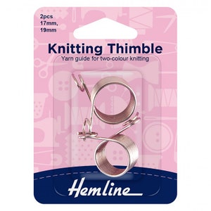 Hemline Knitting Thimble Stainless steel, wire coil knitting thimble H879
