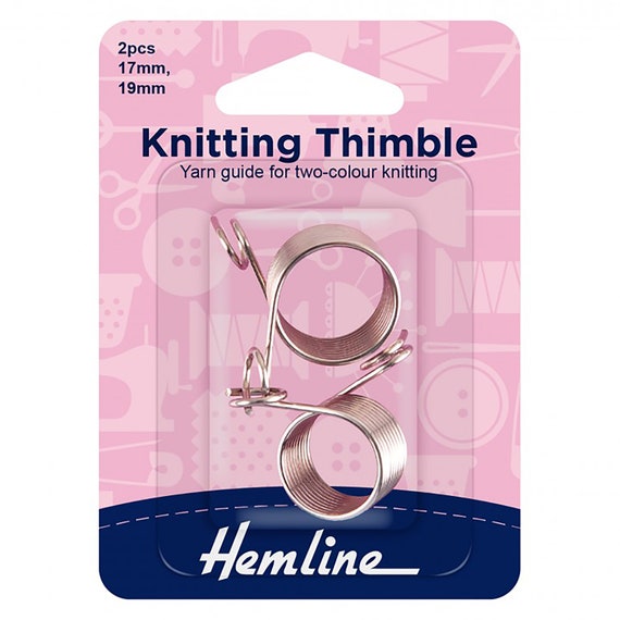 Hemline Knitting Thimble Stainless Steel, Wire Coil Knitting