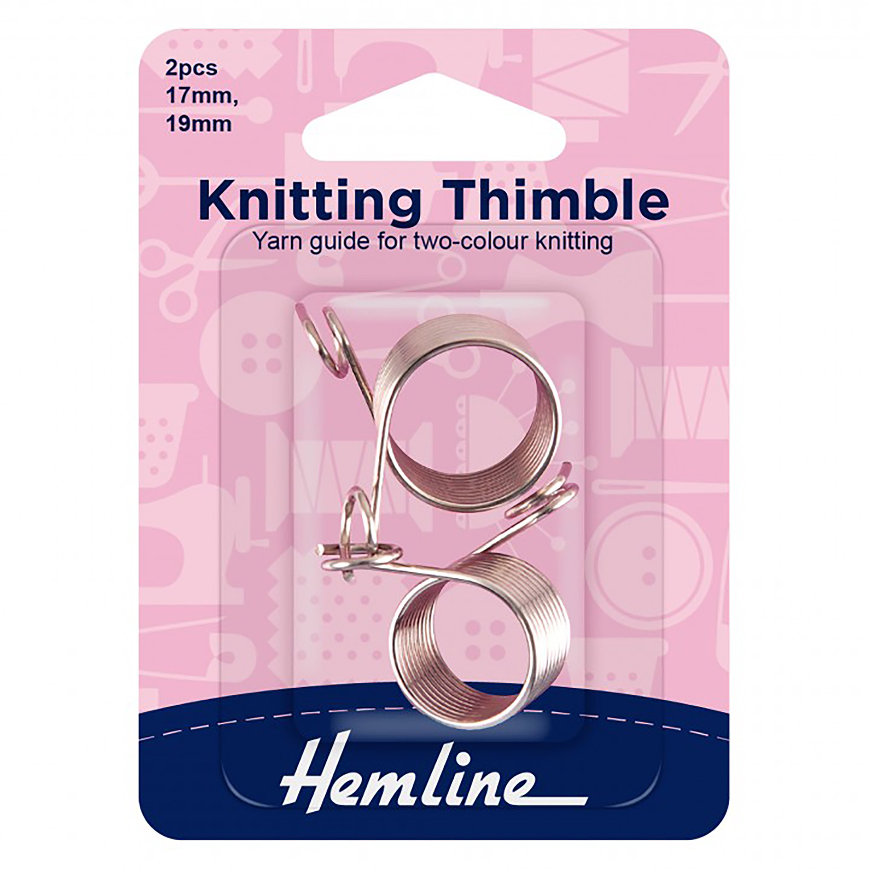 Hemline Knitting Thimble Stainless Steel, Wire Coil Knitting Thimble H879 