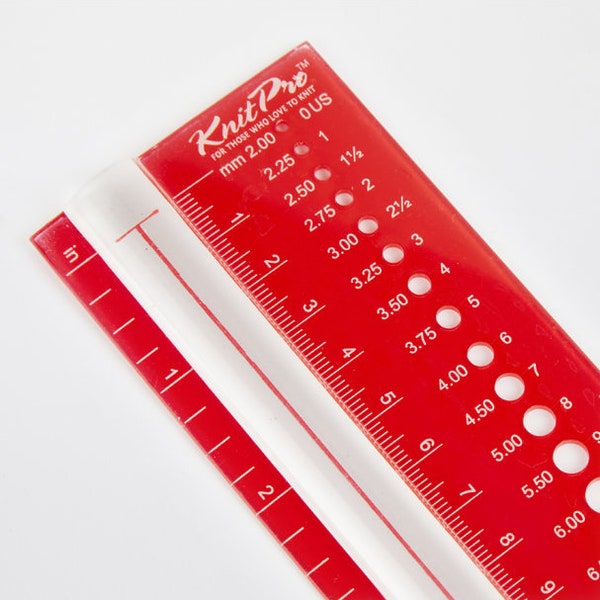 Stricknadel Größenmesser: Red View Sizer KP10701 KnitPro Häkelnadel Größenmesser