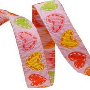 Happy Hearts Ribbon by Dena Designs for Renaissance Ribbons  dn-04/10mm woven jacquard ribbons