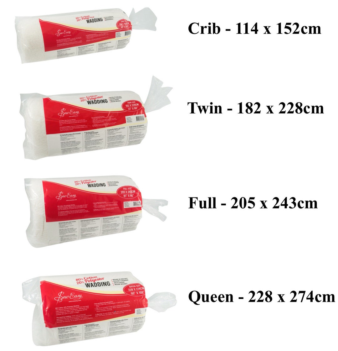 Sew Easy 80/20 Wadding Machine or Hand Quilt up to 4 Nonallergenic