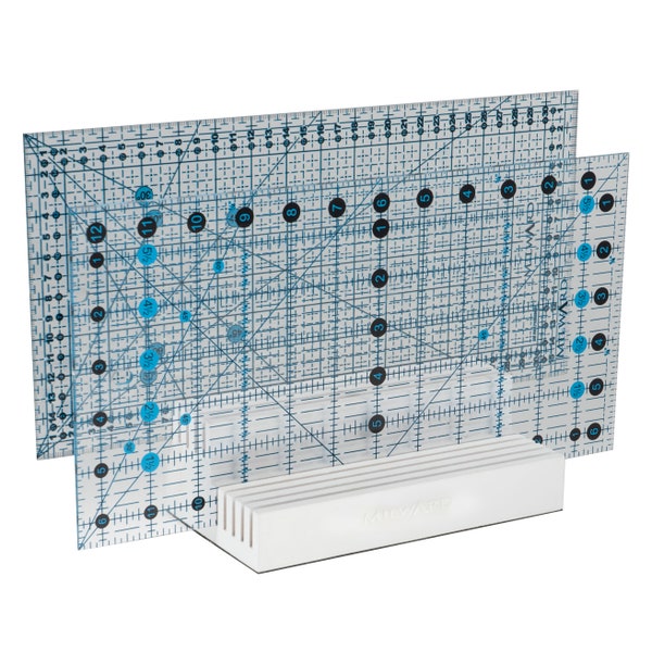 Wooden Ruler Rack White : Large stand with storage for quilters templates 10 Slots Beech Wood Milward