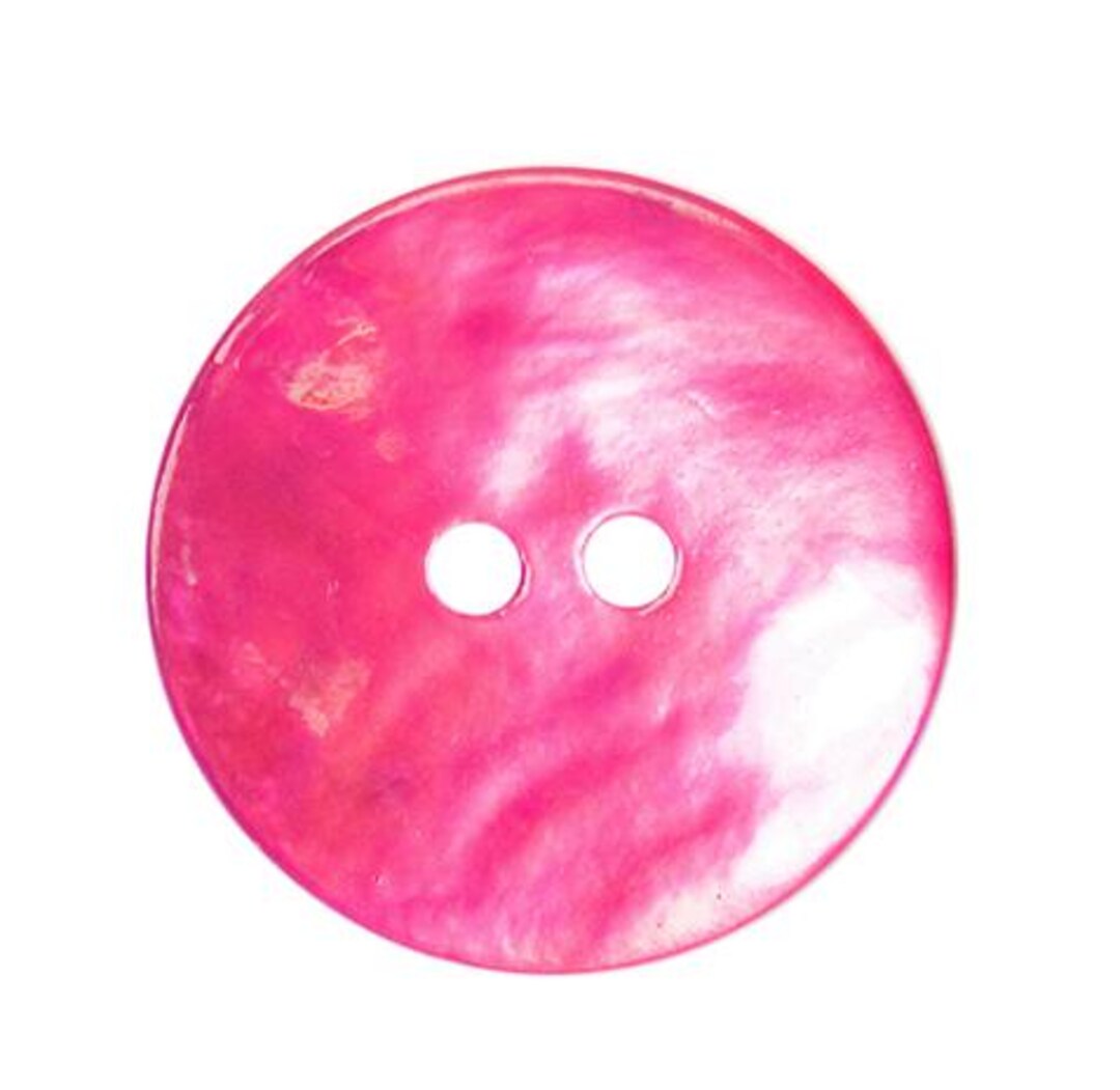 Magenta Shell Natural Shell Button in Magenta Pink Round 18mm X5 Loose Dyed Agora ...