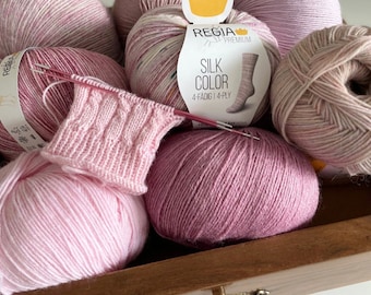 Regia Premium Silk 4-ply 100g sock yarn  merino wool, polyamide, alpaca Schappe silk 9801632