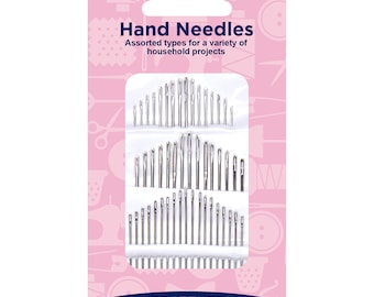 Hand sewing needles x50 household variety assortment sizes  Sharps, Ball Point, Embroidery
